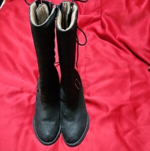 Durango Black Lace Up Knee-High Boots